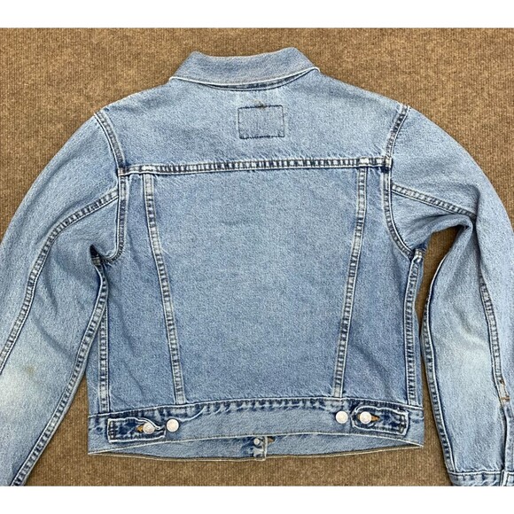 Vintage Levis Jacket Womens M Denim Trucker 90s Pre-Washed Lived-In USA Red Tab - Picture 2 of 10